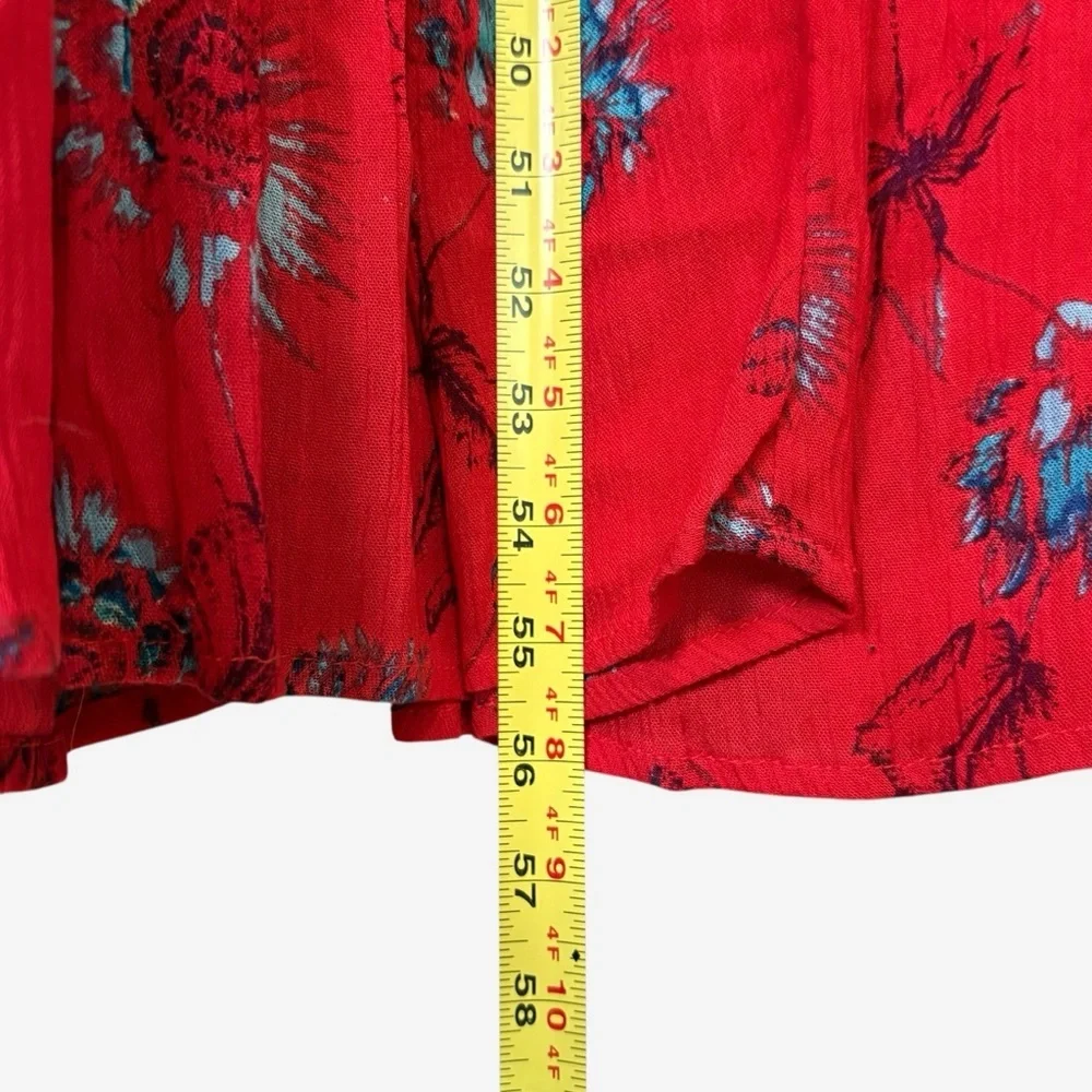 Free People Intimately Red Garden Party Floral Tiered Maxi Dress - Picture 12 of 15